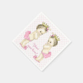  Roze Princess Twin Baby Meisje Douche Servetten (Hoek)