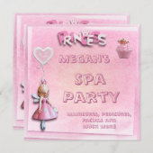 Roze Prinses 10e Verjaardag Spa Party Kaart (Voorkant / Achterkant)