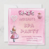 Roze Prinses 11e Verjaardag Spa Party Kaart (Voorkant)