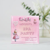 Roze prinses 15th Birthday Spa Party Double Sided Kaart (Staand voorkant)