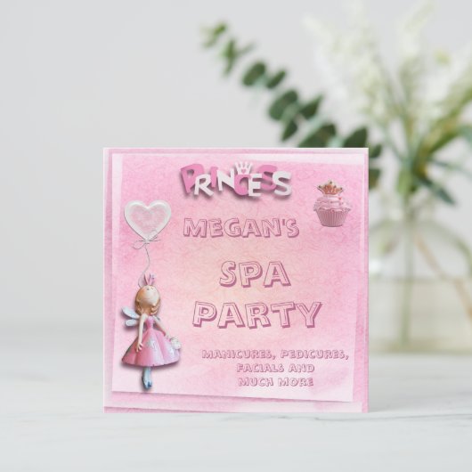 Roze prinses 15th Birthday Spa Party Double Sided Kaart (Staand voorkant)