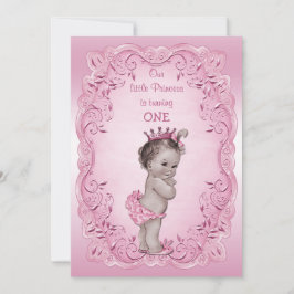 Roze  Prinses 1e Verjaardagsfeest Kaart