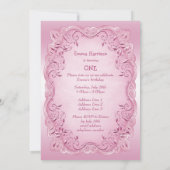 Roze  Prinses 1e Verjaardagsfeest Kaart (Achterkant)