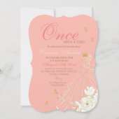 Roze Prinses 1e Verjaardagsfeestje  Kaart (Voorkant)