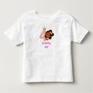 Roze prinses 4e verjaardag ontwerp kinder shirts