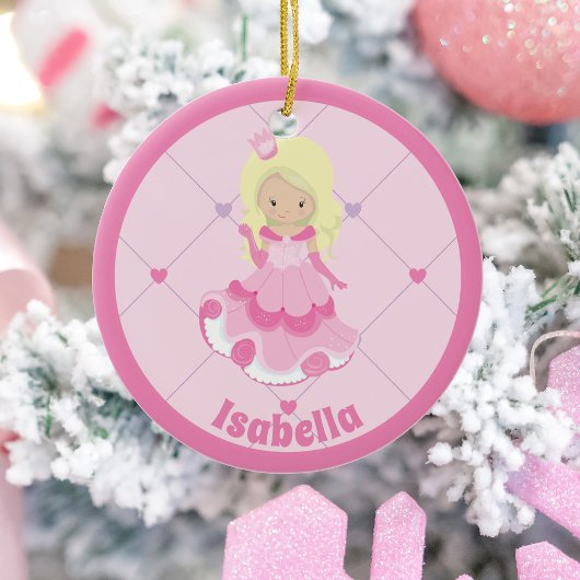  roze prinses aangepast Kinder kerstfeest Keramisch Ornament