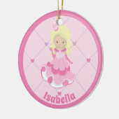  roze prinses aangepast Kinder kerstfeest Keramisch Ornament (Links)