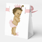 Roze Prinses Afrikaans Amerikaans Baby Meisje Douc Bedankdoosjes (Achterkant)