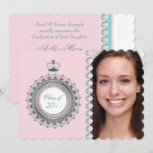 Roze prinses afstuderen aankondigingen (Voorkant / Achterkant)