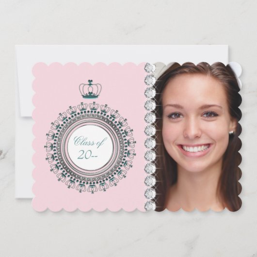 Roze prinses afstuderen aankondigingen (Voorkant)
