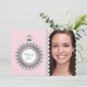 Roze prinses afstuderen aankondigingen (Staand voorkant)