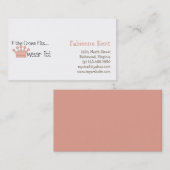 Roze prinses ・ Als de Kroon goed is voor ... Visitekaartje (Voorkant / Achterkant)