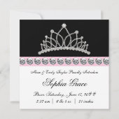 Roze prinses Baby geboortekaartje Aankondiging (Achterkant)