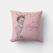 Roze  prinses Baby Gold Confetti Kussen (Voorkant)
