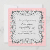 Roze prinses Baby meisje douche Kaart (Achterkant)