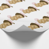 Roze Prinses Baby Meisje Douche Wrapping Paper Cadeaupapier (Hoek)