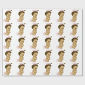 Roze Prinses Baby Meisje Douche Wrapping Paper Cadeaupapier (Vlak)