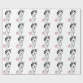 Roze Prinses Baby Meisje Douche Wrapping Paper Cadeaupapier (Vlak)
