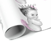 Roze Prinses Baby Meisje Douche Wrapping Paper Cadeaupapier (Rol Hoek)