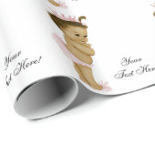 Roze Prinses Baby Meisje Douche Wrapping Paper Cadeaupapier (Rol Hoek)
