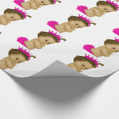 Roze Prinses Baby Meisje Douche Wrapping Paper Cadeaupapier (Hoek)