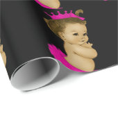 Roze Prinses Baby Meisje Douche Wrapping Paper Cadeaupapier (Rol Hoek)