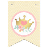 Roze Prinses Baby Meisje Eerste Verjaardag Party D Vlaggetjes (Tweede vlag)