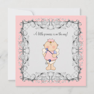 Roze Prinses Baby Meisje Shower Kaart