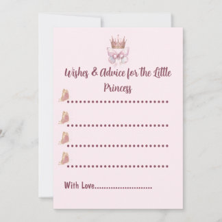 Roze Prinses Baby Shower Advieskaart