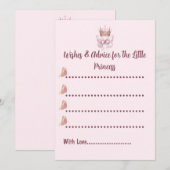Roze Prinses Baby Shower Advieskaart (Voorkant / Achterkant)