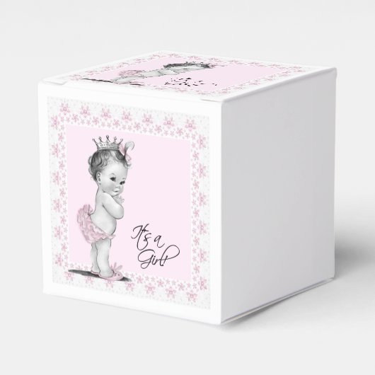 roze prinses Baby shower Bedankdoosjes (Voorkant Zijde)