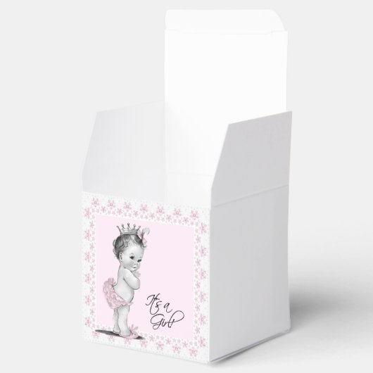  roze prinses Baby shower Bedankdoosjes (Geopend)