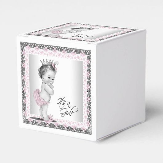  roze prinses Baby shower Bedankdoosjes (Voorkant Zijde)