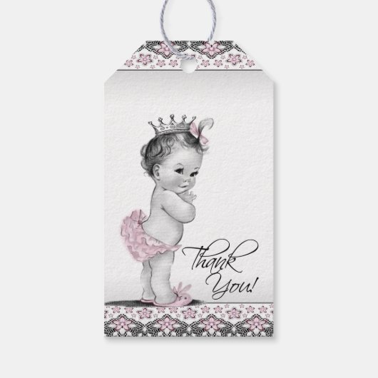  roze prinses Baby shower Cadeaulabel (Achterkant)
