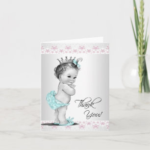 Roze Prinses Baby shower Dank u kaarten