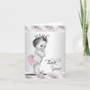 Roze Prinses Baby shower Dank u kaarten