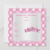 roze prinses baby shower diamanten tiara kaart (Achterkant)
