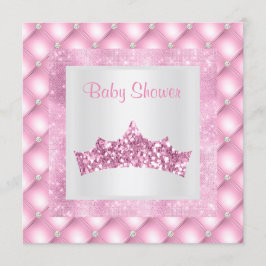 roze prinses baby shower diamanten tiara kaart