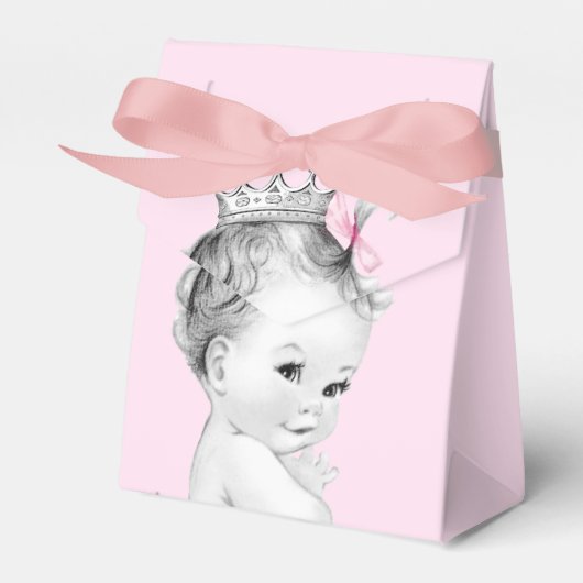 Roze prinses baby shower favor doosjes (Voorkant Zijde)