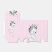 Roze prinses baby shower favor doosjes (Uitgevouwen)