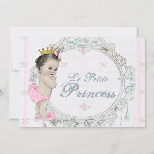  roze prinses Baby shower Kaart (Voorkant)