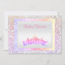 roze prinses baby shower lace tiara pastel
