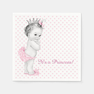 roze prinses Baby shower Servetten