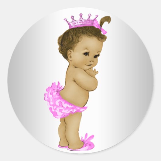 roze prinses Baby shower Stickers (Voorkant)