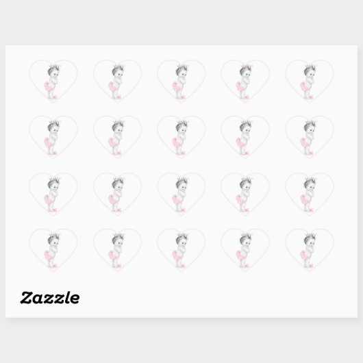  roze prinses Baby shower Stickers (Vel)