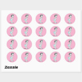 roze prinses Baby shower Stickers (Vel)