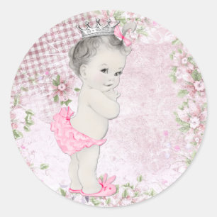  roze prinses Baby shower Stickers