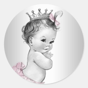  roze prinses Baby shower Stickers