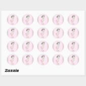 roze prinses Baby shower Stickers (Vel)