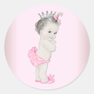  roze prinses Baby shower Stickers